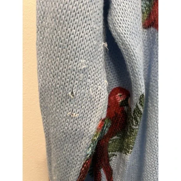 Show Me Your Mumu Blue Polly Parrot Canopy Sweater Womens Medium READ - Picture 8 of 12